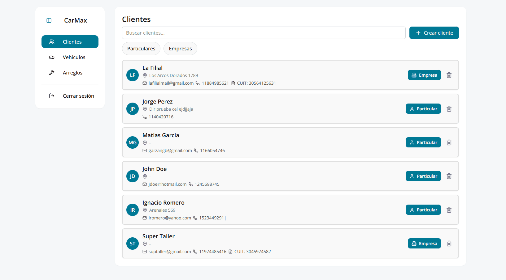 Captura del sistema B2Car